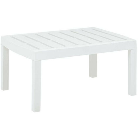 Table basse de jardin plastique blanc Leeco