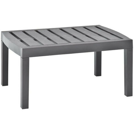 Table basse de jardin plastique marron Leeco