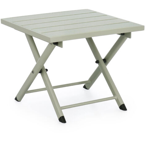 Table basse de jardin pliante en aluminium vert clair - TAYLEN