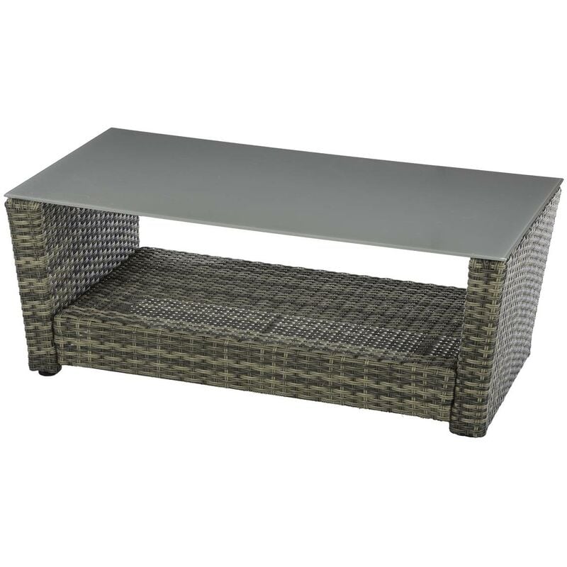 Table basse de jardin Polynésia naturae 100x54x38cm en aluminium traité époxy - Hespéride