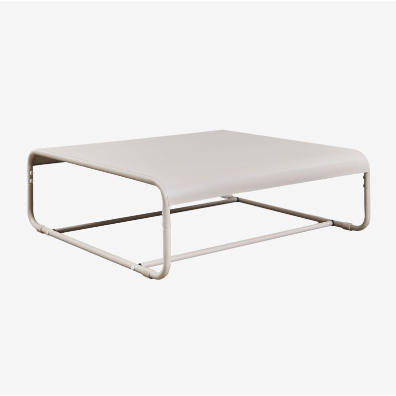 Table basse de jardin rectangulaire 105x100 cm en acier Oporto Sklum Tapioca Beige