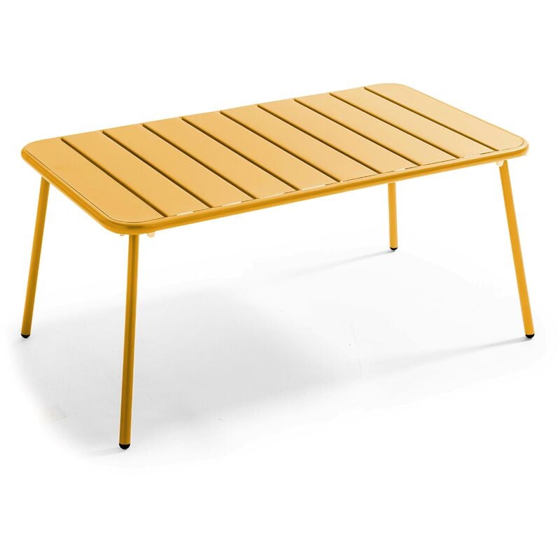 Oviala - Table basse de jardin acier jaune 90 x 50 cm - Palavas