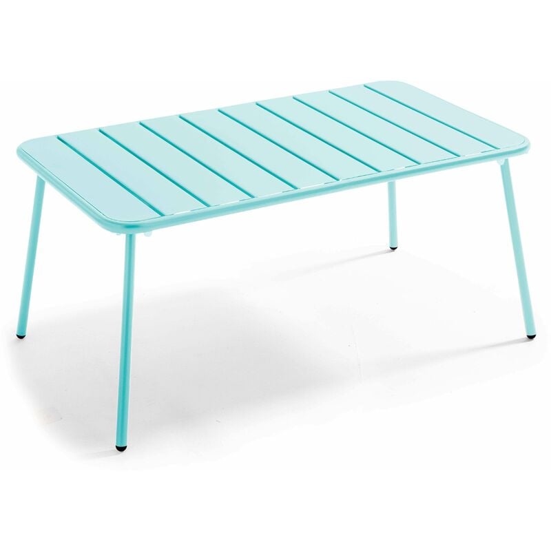 Table basse de jardin acier turquoise 90 x 50 cm - Palavas