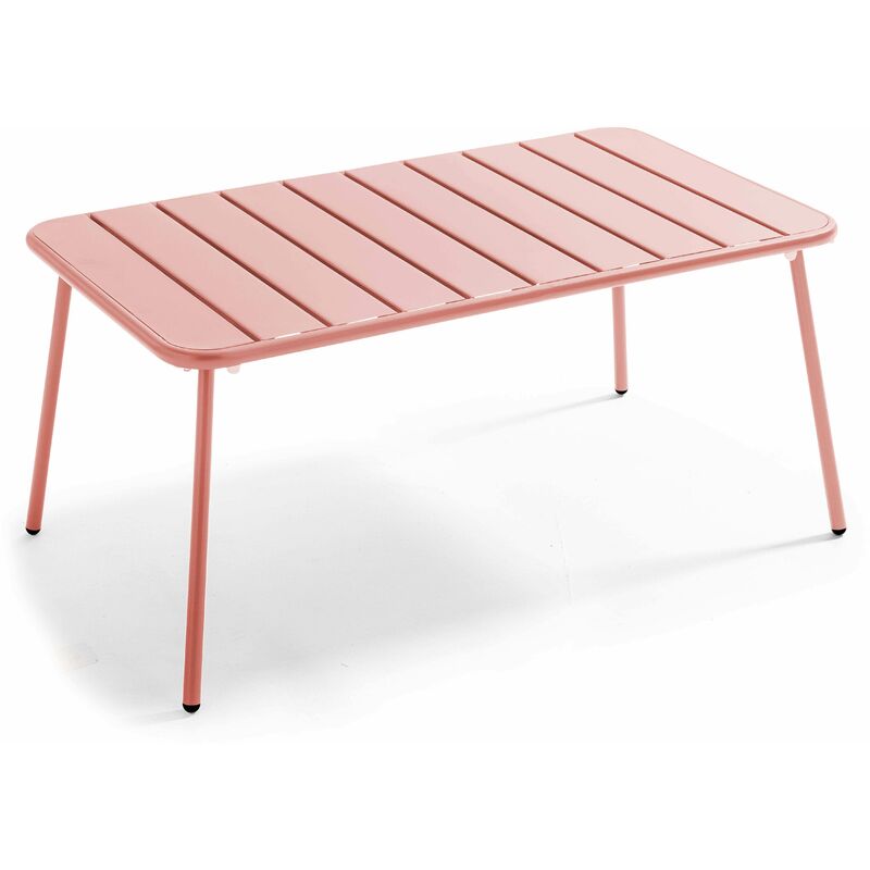 Table basse de jardin acier argile 90 x 50 cm - Palavas - Argile