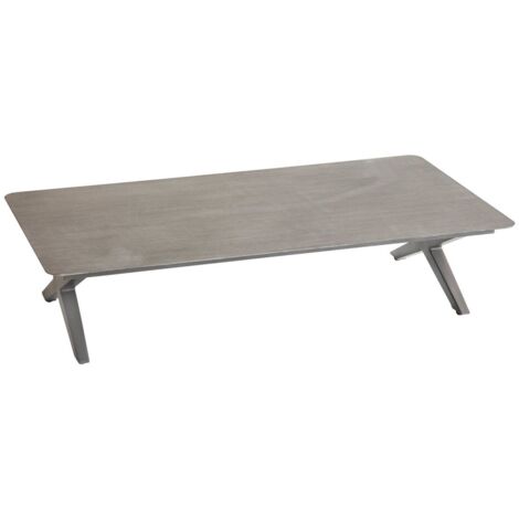 Table basse de jardin rectangulaire Embruns effet bois macadamia en aluminium traité époxy - Hespéride - Macadamia