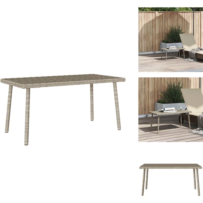 Table basse de jardin rectangulaire gris clair résine tressée - Table Basse De Jardin - Tables Basses De Jardin - Table Basse Extérieure - Table