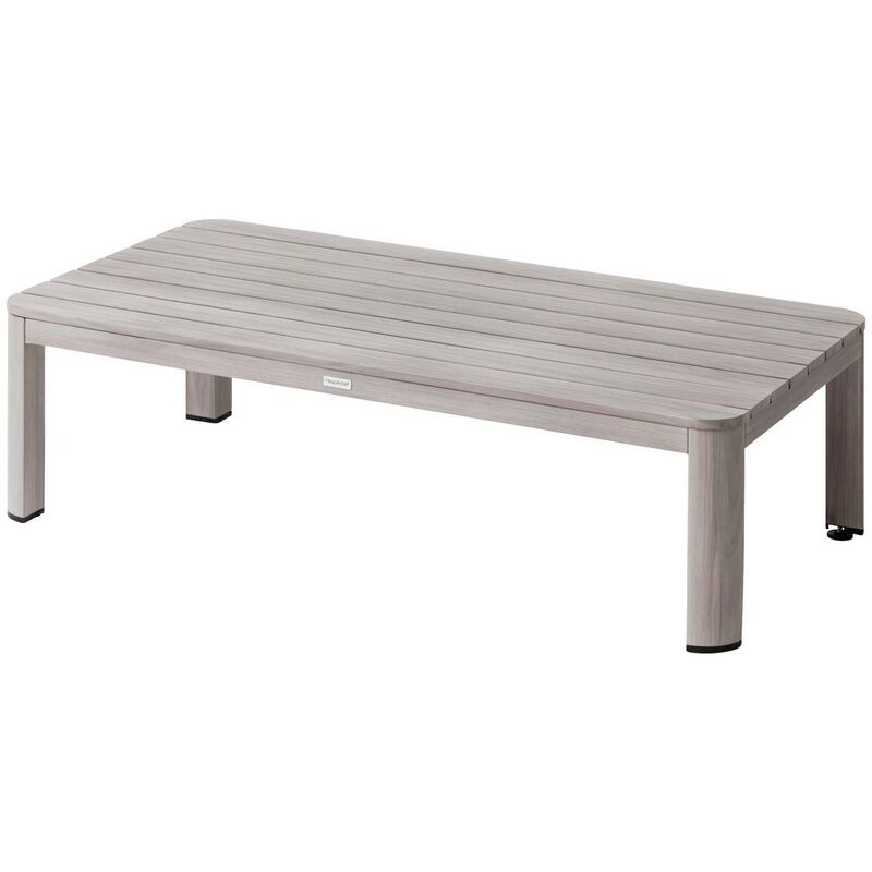 Table basse de jardin rectangulaire Jauca gris boisé 120x64x35cm en aluminium traité époxy - Hespéride