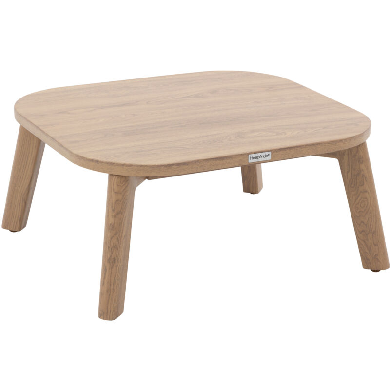 Table basse de jardin rectangulaire Manissa effet bois 60 x 55cm en aluminium - Hespéride