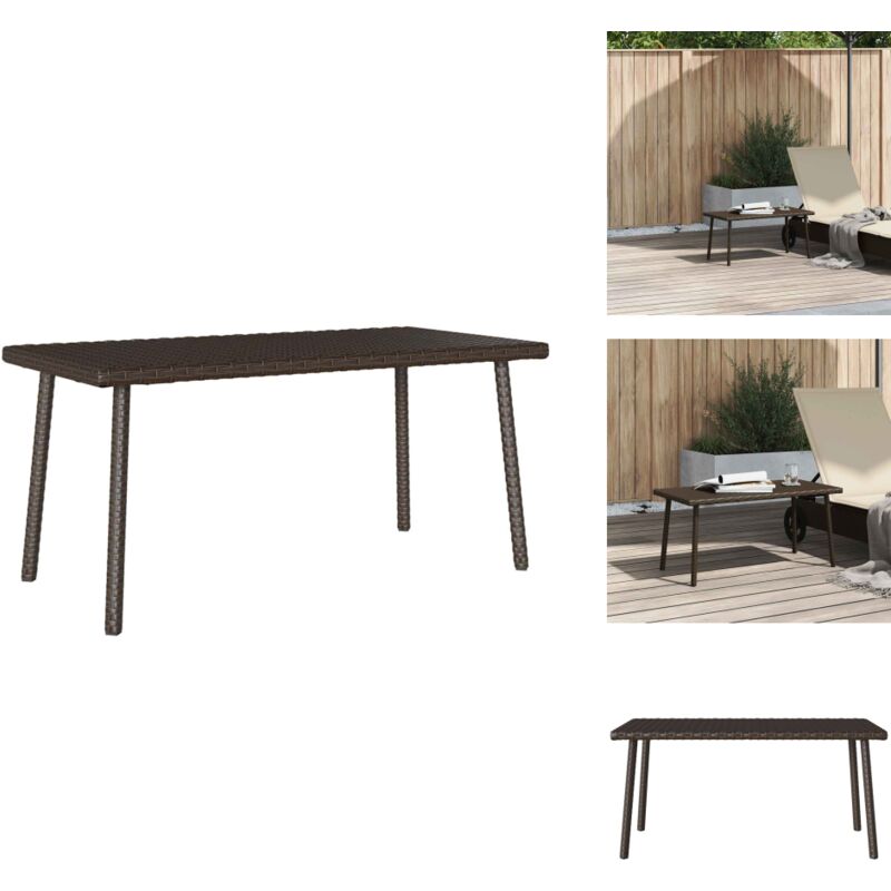 Table basse de jardin rectangulaire marron 40x40x37 cm rotin - Table Basse De Jardin - Tables Basses De Jardin - Table Basse Extérieure - Table Basse