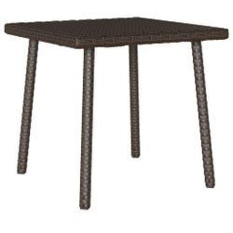 Table basse de jardin rectangulaire marron 40x40x37 rotin