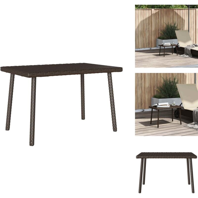 Table basse de jardin rectangulaire marron 60x40x37 cm rotin - Table Basse De Jardin - Tables Basses De Jardin - Table Basse Extérieure - Table Basse