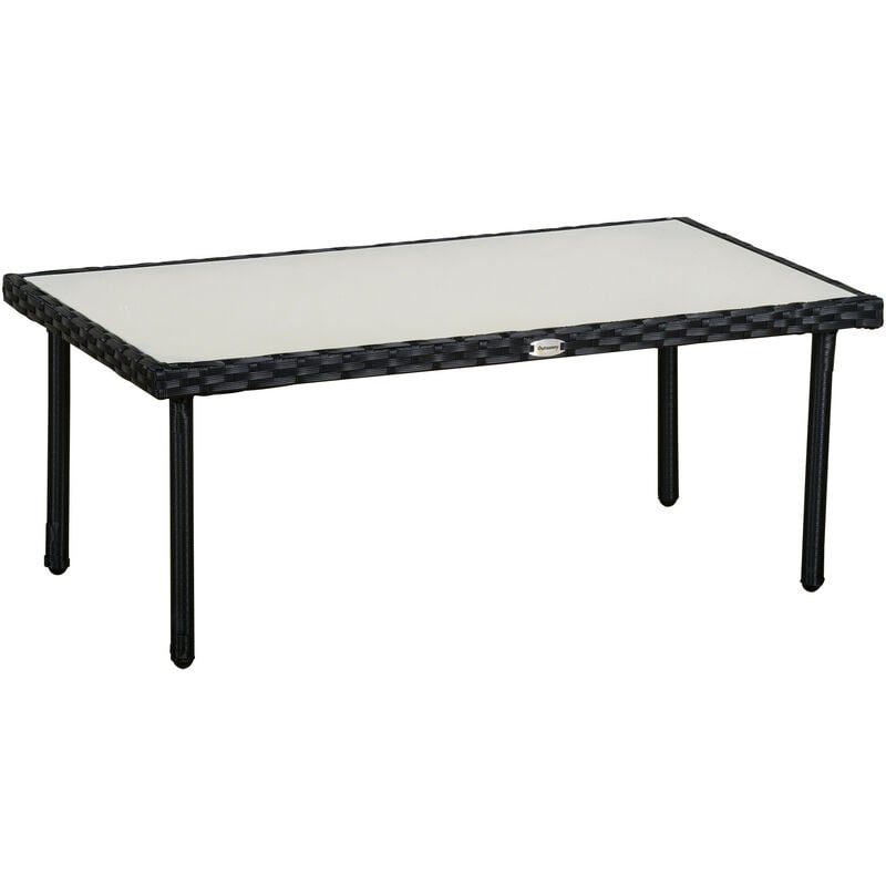 Table basse de jardin rectangulaire mindy noire