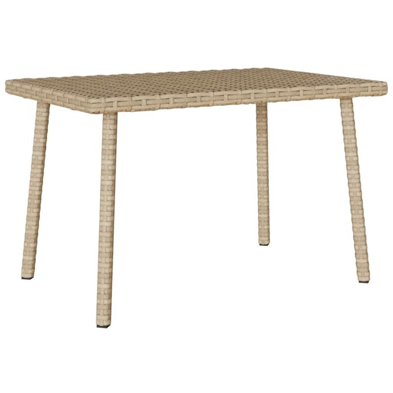 Table basse de jardin rectangulaire beige 60x40x37 cm rotin Vidaxl