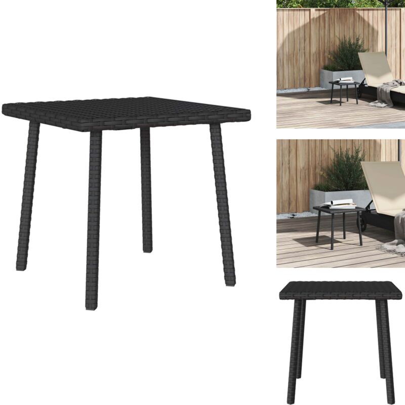 Table basse de jardin rectangulaire noir 40x40x37 cm rotin - Table Basse De Jardin - Tables Basses De Jardin - Table Basse Extérieure - Table Basse