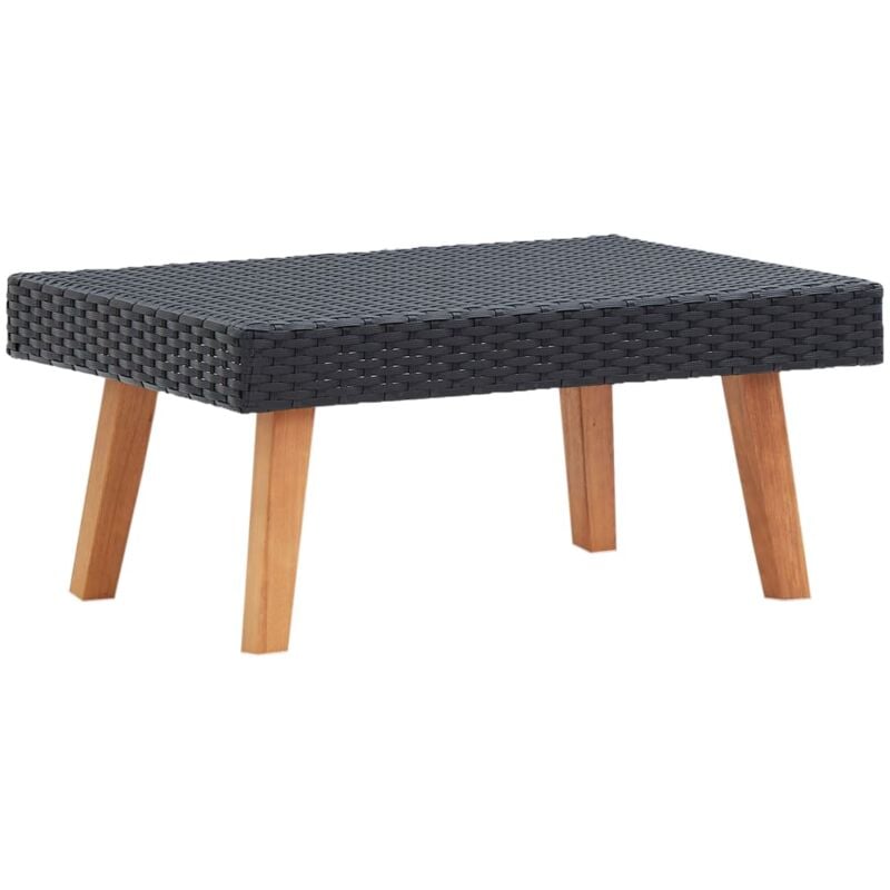 Vidaxl - Table basse de jardin Résine tressée Noir