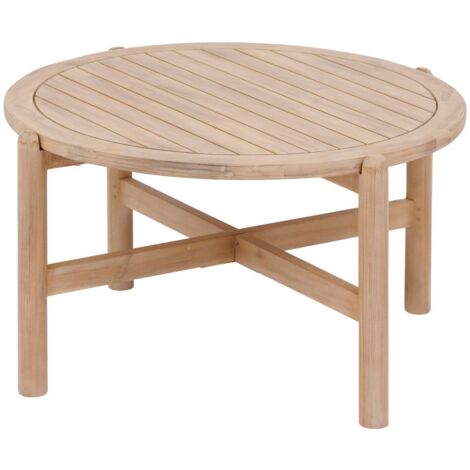 Table basse de jardin ronde 120cm en acacia FSC – Plateau traité anti-UV – Idéale pour balcon et terrasse – Hespéride