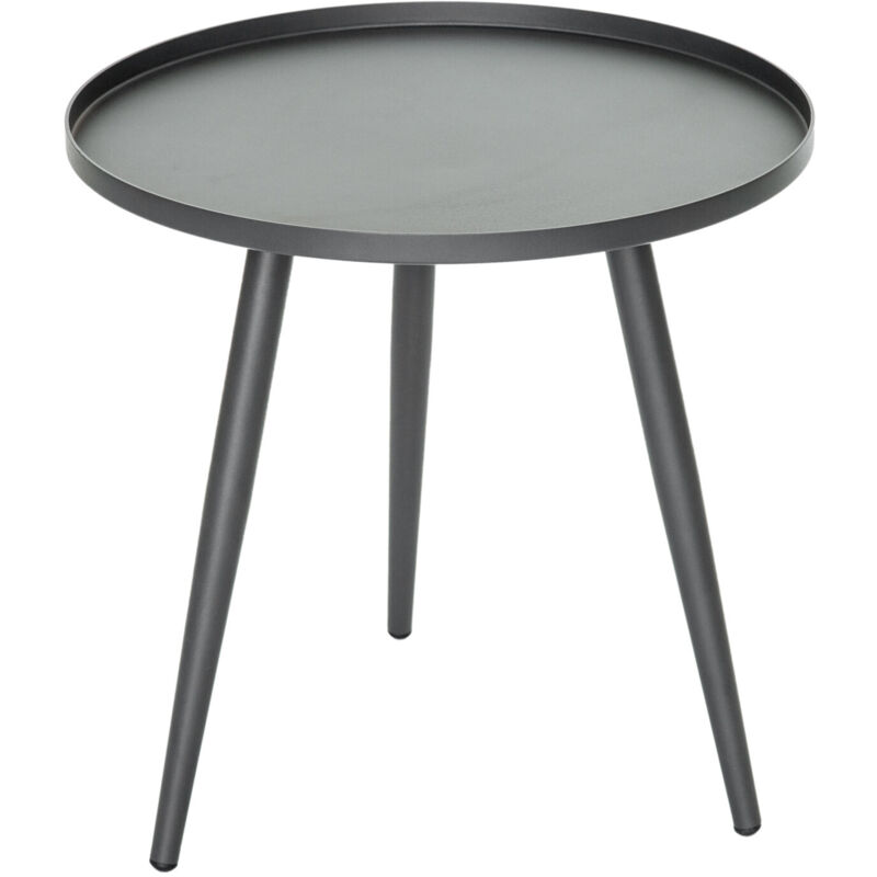 Table basse gigogne ronde grise en aluminium Antiparos ø 50 x 50 cm - Jardiline