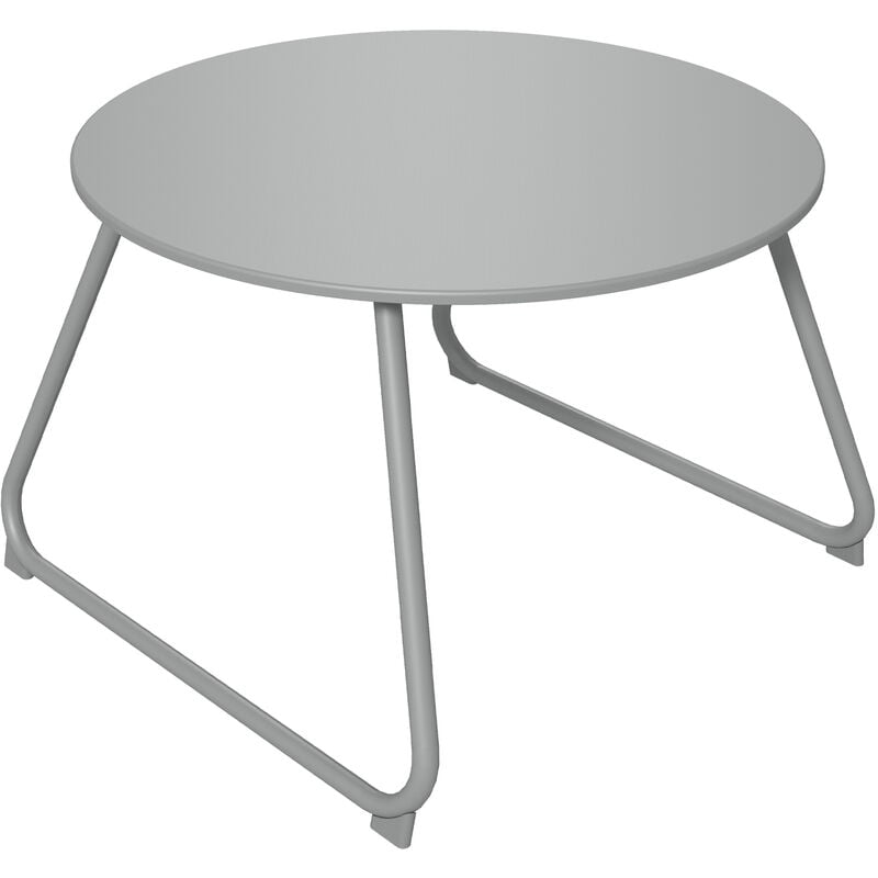 Table basse de jardin ronde ø 60 cm métal époxy gris - Gris