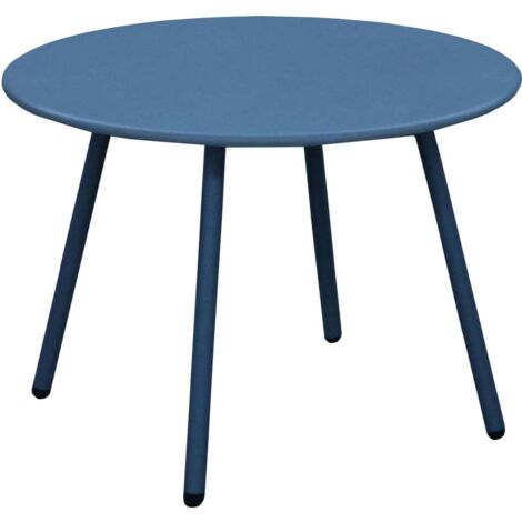 Proloisirs – Table basse de jardin ronde en acier cataphorèse – Résistante et légère – Ø 50 cm – Montage facile avec pieds à visser