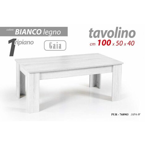 Table basse de salon blanche Avec une étagère cm 100 x 50 x 40 h