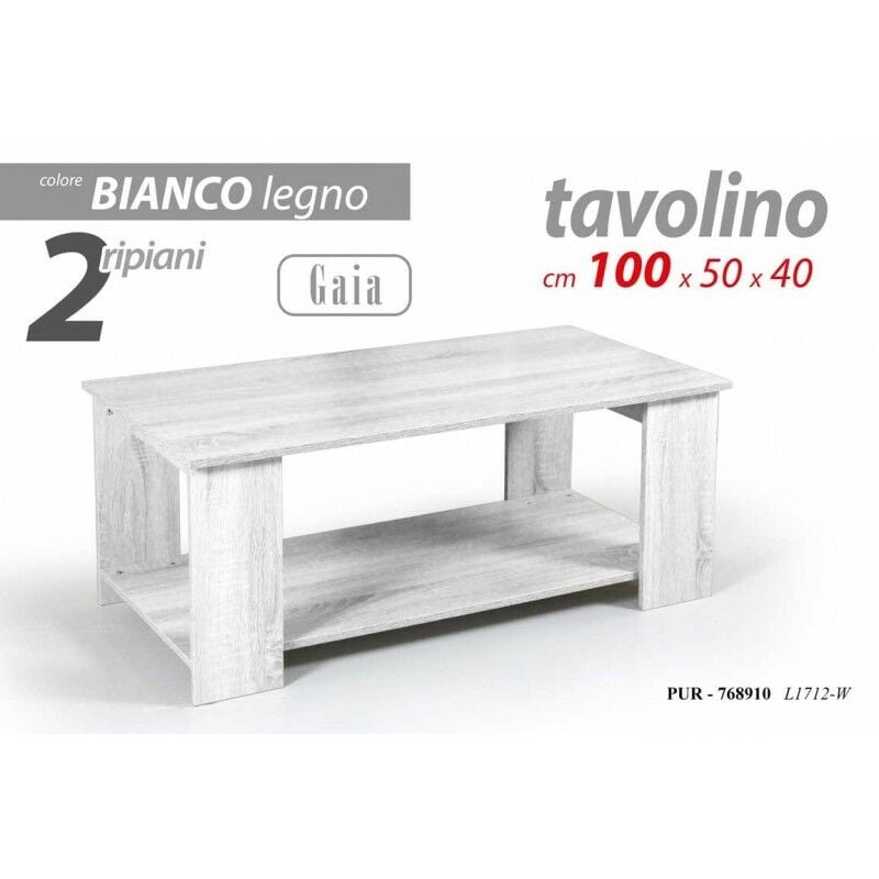 Webmarketpoint - Table basse de salon blanche cm 100 x 50 x 40 h