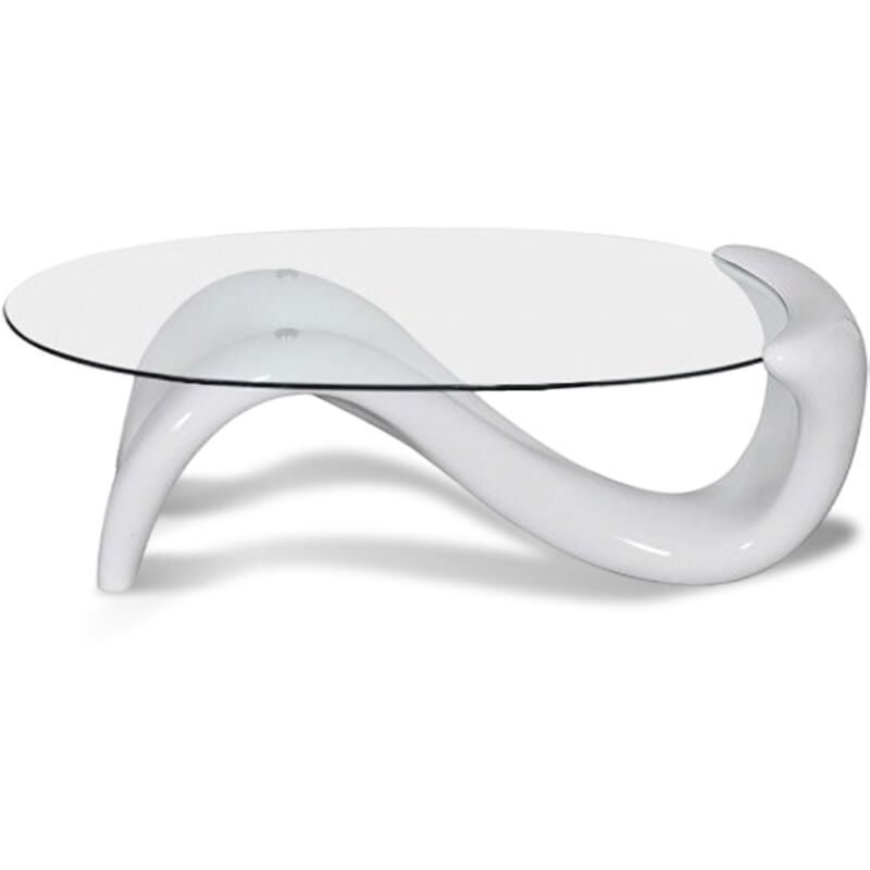 Table basse de salon blanche - Wave