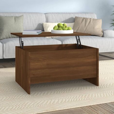Table basse de salon  Bout de canapé  Table d'appoint pour chambre Chêne marron 80x55,5x41,5 cm Bois d'ingénierie XTT322