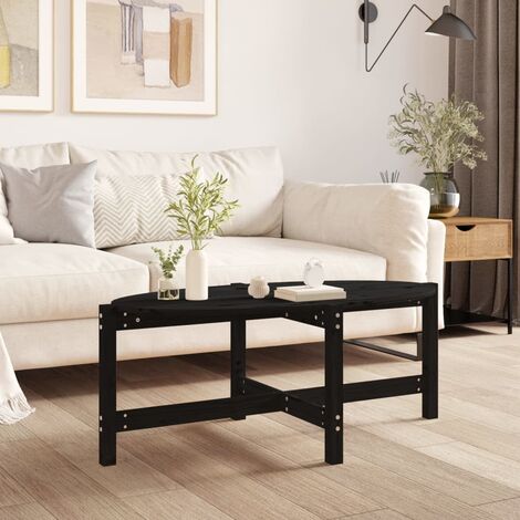 Table basse de salon  Bout de canapé  Table d'appoint pour chambre Noir 118x63x45 cm Bois massif de pin XTT163