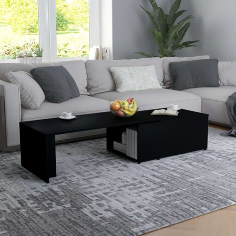 Table basse de salon Bout de canapé Table d'appoint pour chambre Noir 150x50x35 cm Aggloméré XTT587