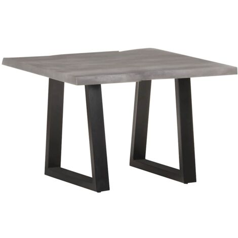 Table basse de salon  Bout de canapé  Tables d'appoint pour chambre avec bord naturel 60x60x40 cm Bois d'acacia massif XTT886