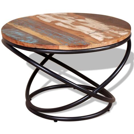 Table basse de salon  Bout de canapé  Tables d'appoint pour chambre Bois de récupération massif 60 x 60 x 40 cm XTT819