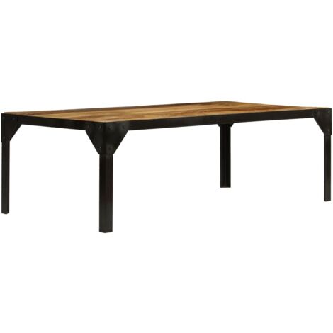 Table basse de salon  Bout de canapé  Tables d'appoint pour chambre Bois massif de manguier brut et acier 110 cm XTT933