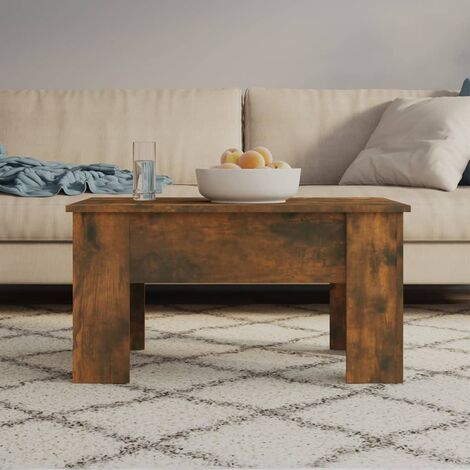 Table basse de salon  Bout de canapé  Tables d'appoint pour chambre Chêne fumé 79x49x41 cm Bois d'ingénierie XTT612