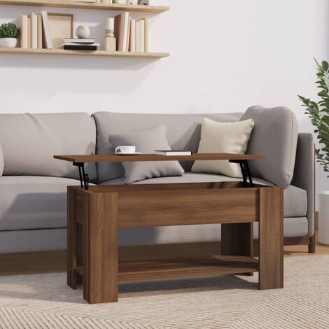 Table basse de salon Bout de canapé Tables d'appoint pour chambre Chêne marron 101x49x52 cm Bois d'ingénierie XTT724