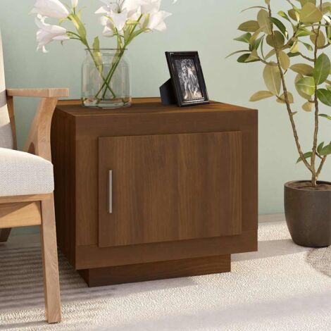 Table basse de salon  Bout de canapé  Tables d'appoint pour chambre Chêne marron 51x50x45 cm Bois d'ingénierie XTT999