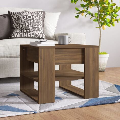 Table basse de salon  Bout de canapé  Tables d'appoint pour chambre Chêne marron 55,5x55x45 cm Bois d'ingénierie XTT192