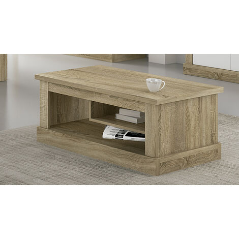 Table basse de salon coloris Chêne cambrian - Longueur 109 x Profondeur 60 x Hauteur 45,2 cm -PEGANE-