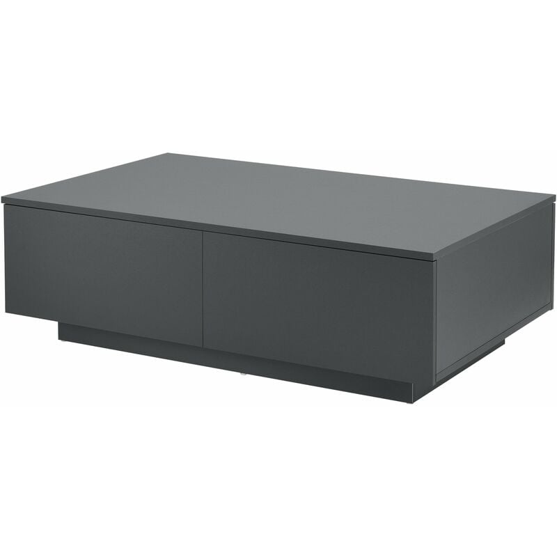 Helloshop26 - Table basse de salon design avec 4 tiroirs meuble de rangement stylé moderne panneau de particules 95 x 60 x 31 cm gris foncé mat