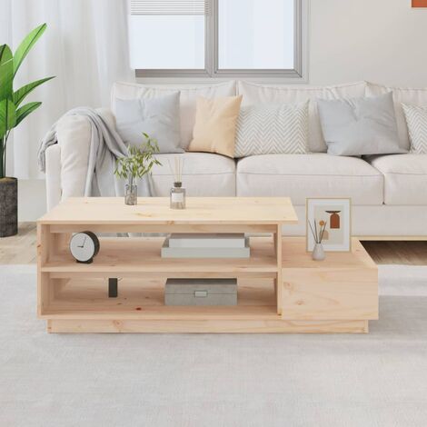 Table Basse de Salon Élégante,Table Canapé 120x50x40,5 cm Bois massif de pin -FR27375