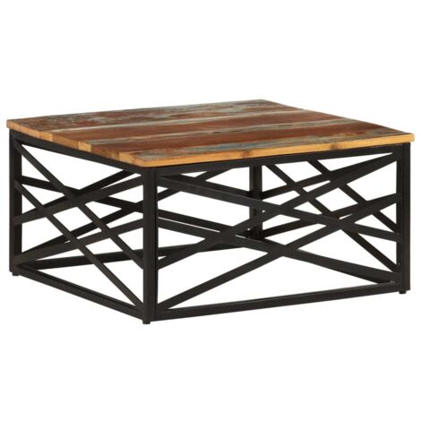 Table Basse de Salon Élégante,Table Canapé 68x68x35 cm Bois de récupération massif -FR15458