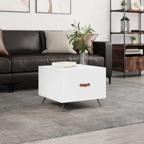 Table Basse de Salon Élégante,Table Canapé blanc 50x50x40 cm bois d'ingénierie -FR77176