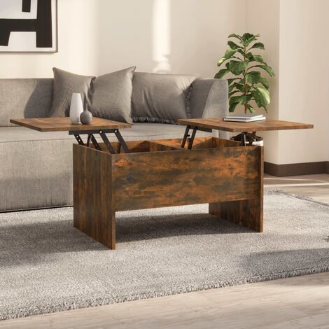 Table Basse de Salon Élégante,Table Canapé Chêne fumé 80x50x42,5 cm Bois d'ingénierie -FR65541