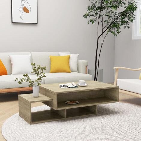 Table Basse de Salon Élégante,Table Canapé Chêne sonoma 105x55x32 cm Aggloméré -FR59232