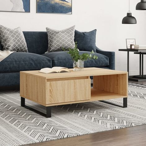 Table Basse de Salon Élégante,Table Canapé chêne sonoma 90x60x35 cm bois d'ingénierie -FR43238