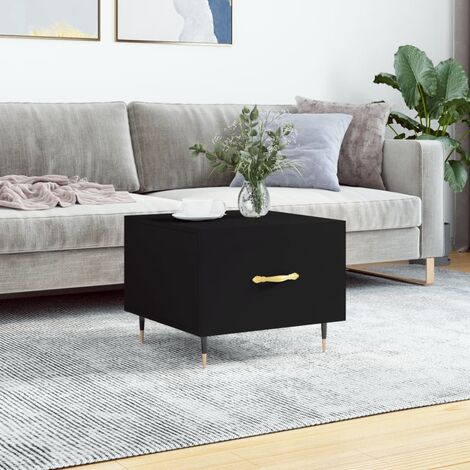 Table Basse de Salon Élégante,Table Canapé Noir 50x50x40 cm Bois d'ingénierie -FR27355