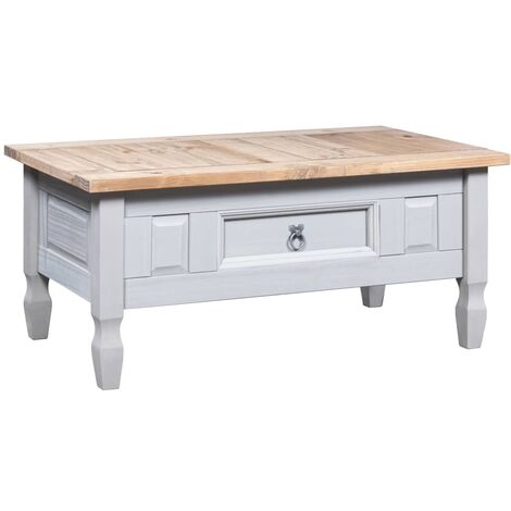 Table Basse de Salon Élégante,Table Canapé Pin mexicain Gamme Corona Gris 100x60x45 cm -FR25983
