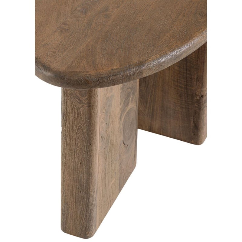 Hellin - Table basse de salon galet en bois de manguier L60 - juarez - Noir