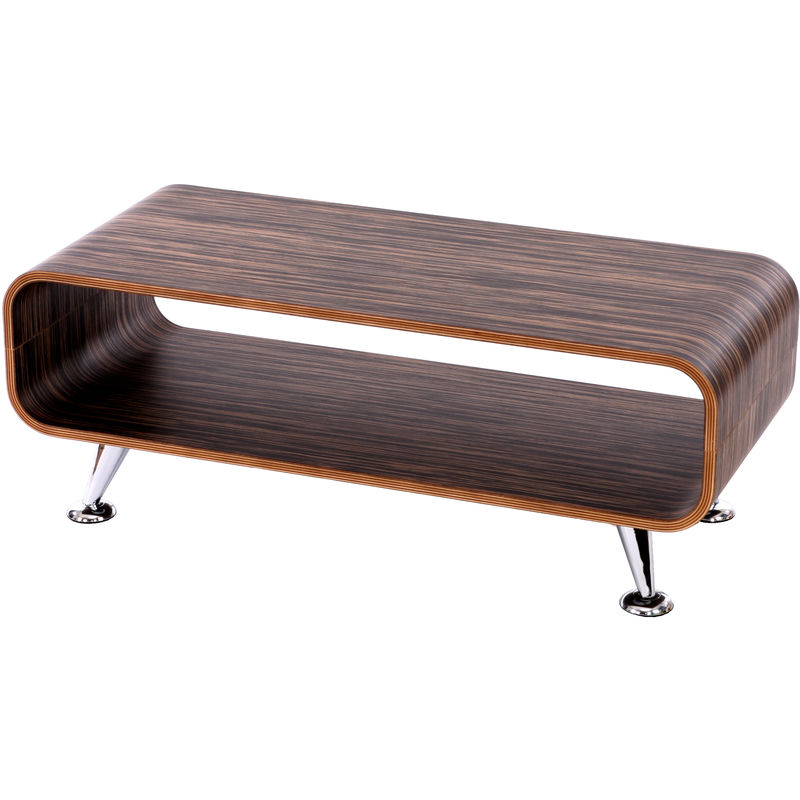 Table basse de salon HHG-158 Zebrano, 34x90x39cm, marron foncé