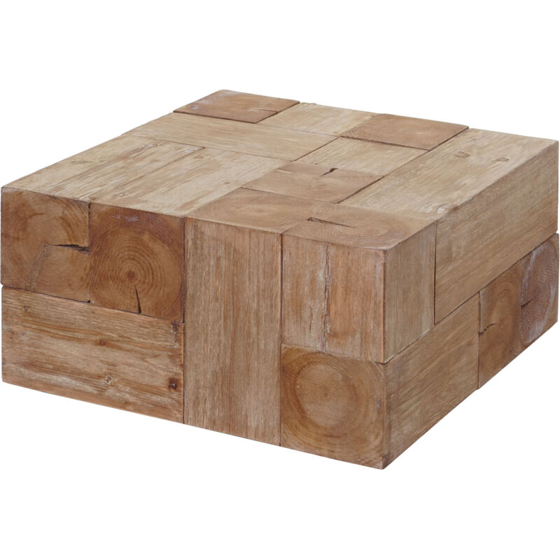 HHG - Table basse de salon 769, table d'appoint, bois de sapin rustique massif, 30x60x60cm HHG - Table basse de salon 769, table d'appoint, bois de sapin rustique massif, 30x60x60cm