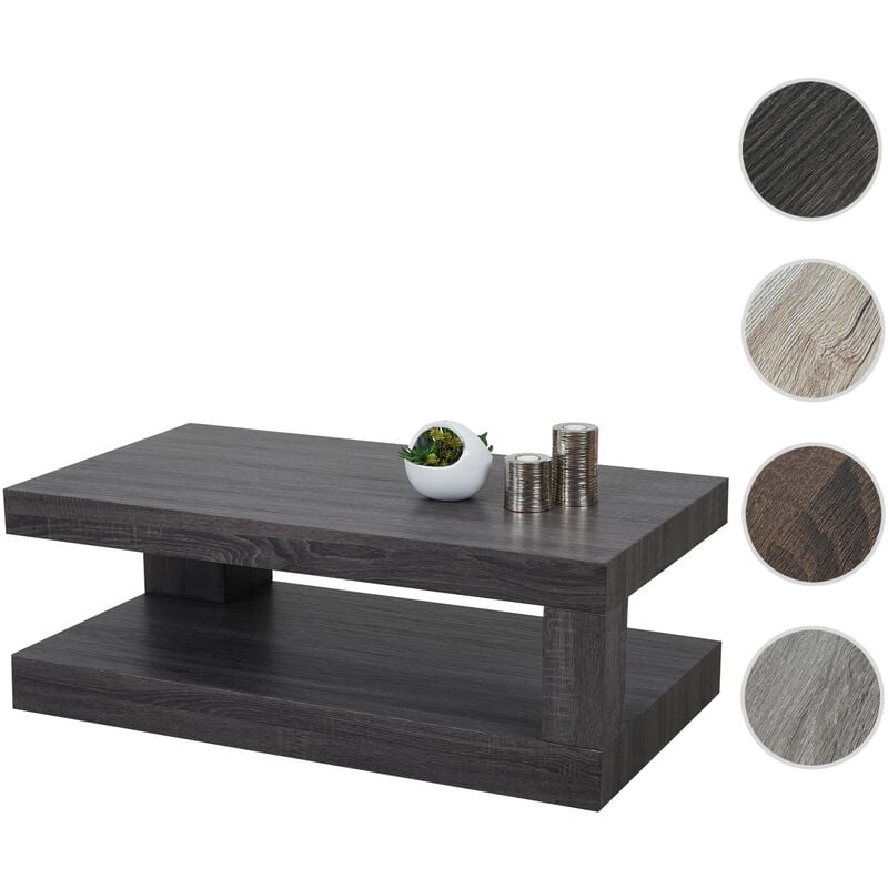 Table basse de salon HWC-A32, structure 3D fsc 40x110x60cm - aspect chêne foncé